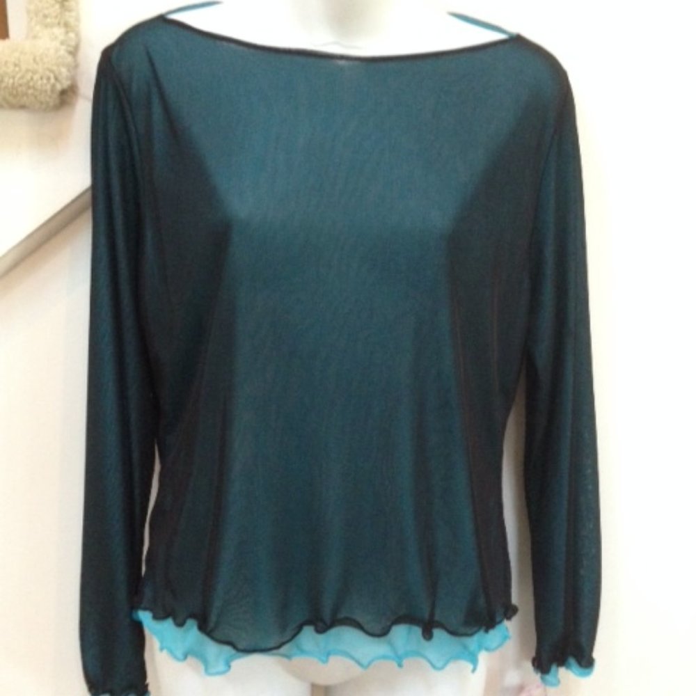 ANNE KLEIN Double Layer Blouse, Size PL, 100% Polyester